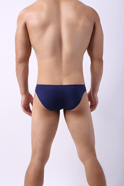 Men's Seamless Triangle Underwear Low Waist Ice Silk G-String Bulge Trunks Soft Breathable U Convex Thong Panties4