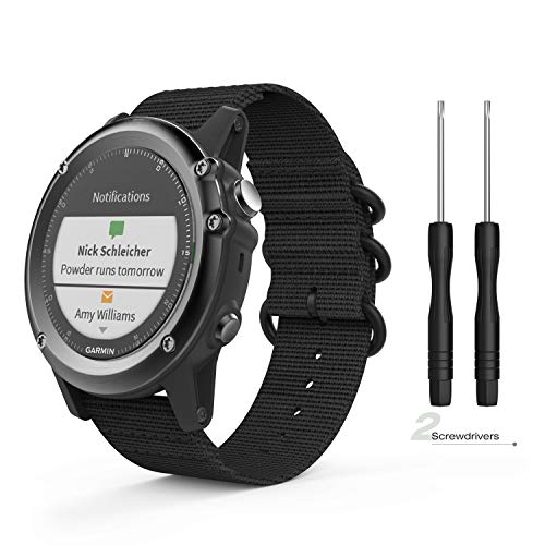 image for MoKo Band Compatible with Garmin Fenix 3, Fine Woven Nylon Adjustable 