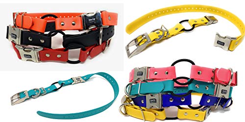Sparky Pet Co 1  Waterproof Biothane Bungee Double Buckle E Collar Receiver Replacement Strap- 3 4  x 28  (Dark Blue)