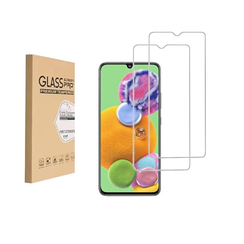 [2 PCS] Protector de pantalla de vidrio templado, diseñado para Samsung Galaxy A90（5G）, vidrio templado/resistente a los arañazos/Sólo cubre el área de visualización