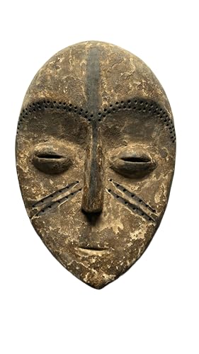 Masque africain en bois sculpté main pour une décoration murale ethnique et chic