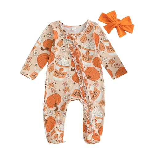 Image of Kuriozud Newborn Baby Girl Boy Footie Romper One Piece Jumpsuit Sleeper Infant Clothes