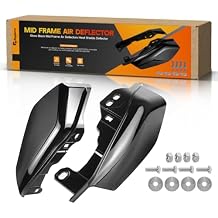 Gloss Black Mid Frame Air Deflectors Heat Shields Deflector Compatible with Harley Touring Street Road King Glide Road Glide Electra Ultra Limited Tri Glide CVO - Vivid Gloss Black 2009-2022