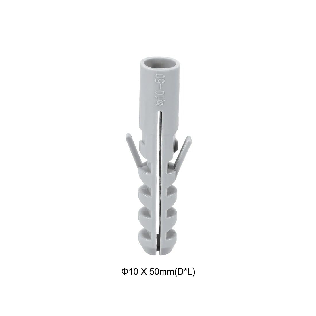 Wanddübel, 50 Stück 10 mm x 50 mm Kunststoff-Ankerbolzen, Expansionsrohr, Säule, Betonwand, Grau, for Haus, Garten, Heimwerker-Anwendung
