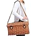 Juvale Picnic Basket for 4 People - 18.1 x 12.2 x 10.2 Inches, Brown, Classic - Complete Wicker Picnic Basket Set with Cooler Bag, Dishes, Utensils & Glasses