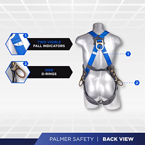 Image of Construction Harness 5 Point Adjustment, Back D-Ring, Grommet Legs, Multiple Styles I OSHA ANSI Compliant