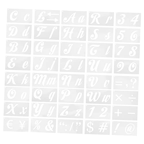 Tofficu 40Hojas Plantillas De Letras y Números Para Pintar De Plantillas De Caligrafía Flexibles Para Manualidades y Decoración Artística