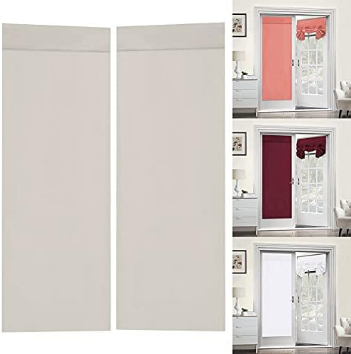 DASNTERED Door Curtains, Room Curtain Light Blackout, Darkening Thermal Insulated Window Drapes for Home Door Entry, Home Hanging Curtains Drapes with Sticker (Light Grey,size:1pc)