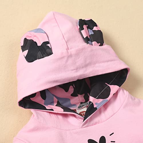 Conjunto de roupa infantil menino manga comprida camuflagem duas peças meninas com capuz moletom con