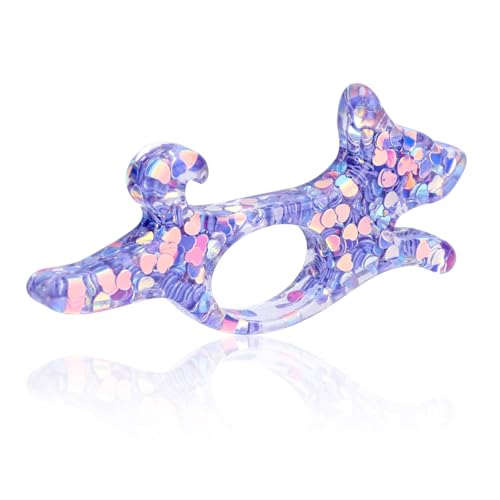 Dog Book Thumb Page Holder, Portable Reading Opener Holder, Plastic Reading Finger Page Holders Thumb Bookmark for Book Lovers Gifts Literary Students Teacher Accessories (Purple)