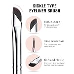 Eyeliner Brush, EIGSHOW Sickle Angled Eyeliner Brush Gel Eye Liner Makeup Brush for Precise Eyeliner Eyebrow Eyelid Ultra Thin with Curved Bristle - Black - Image 3