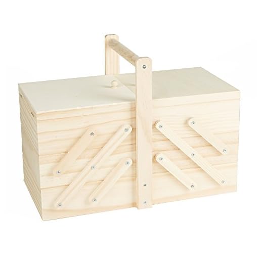 Mind Reader Sewing Box Organizer, Needles, Thread, Scissors, Wood, Brown