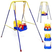 Kegoupdys 3 In 1 Baby Swing Toddler Swing Folding Child Swing Set for Kids, Toddlers, Baby Adjustable Indoor Outdoor, Garden Swing Seat.