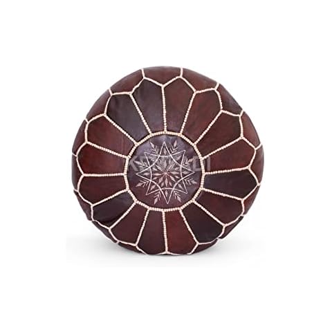 KENZADI Leather Ottoman Pouf Cover Cover