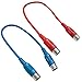 Seismic Audio - SAMIDIBlue1 & SAMIDIRed1 - (2 Pack) Blue and Red MIDI Cables 1 Foot - Keyboard Data Patch Cords