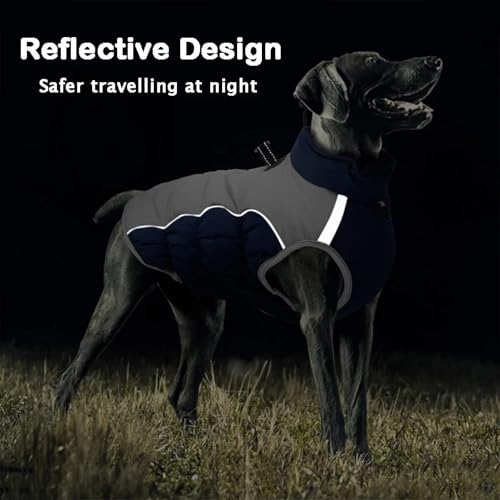 Veste imperméable pour chien coupe-vent chaud Labrador Lévrier bleu - 5