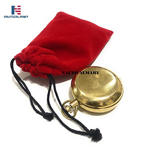 Handmade Nautical Brass Push Button Compass Pocket Compass Gift For For Loved Ones, Son, Father, Love, Partner, Spouse, Fiancé #TOP2