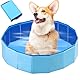 LUFEIS Hundepool, 60x20 cm Hundepool Schwimmbad, Hundebecken Faltbar mit Ablassventil, Planschbecken rutschfest, Swimmingpool für Hunde, Faltbarer Pool Schwimmbecken für Kleine Hunde, Katze (Blau)