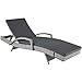 TecTake 800691 Bain de Soleil avec accoudoirs inclinable 5 Positions en Résine tressée et Aluminium, Coussin rembourré Auto-agrippant et résistant – Plusieurs Couleurs (Gris Clair | No. 403855)
