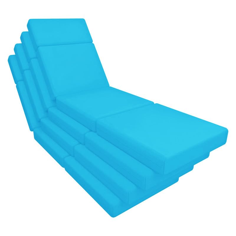 4 Pcs Chaise Lounge Cushions Outdoor, 72 x 21 x 4 Inch Lounge Chair Cushions for Outdoor Furniture - Waterproof Lounge Patio Replacement Cushion, 4In Fade-Resistant ThickPatio Chaise Lounge Cushion