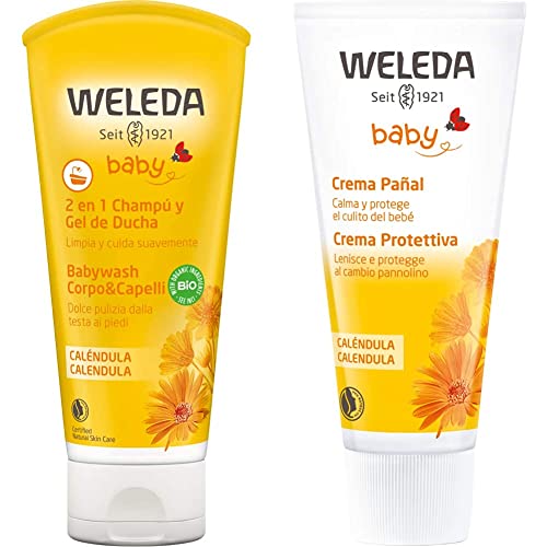 WELEDA Champú Y Gel de Ducha de Caléndula (1x 200 ml) & Crema Pañal de Caléndula (1x 75 ml) (9831EN)