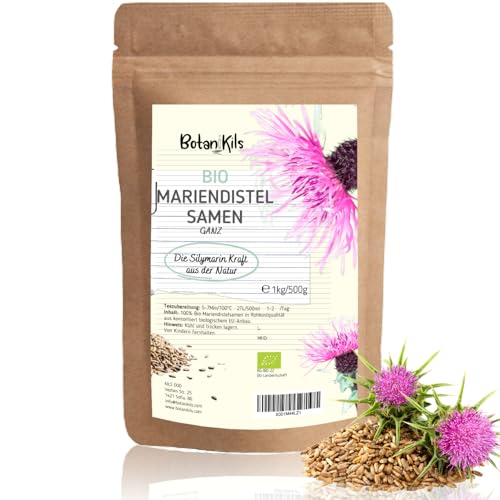 Mariendistelsamen Bio ganz 1kg 100% Naturrein und Rohkost BotaniKils