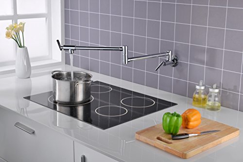 SUMERAIN Pot Filler Faucet Wall Mounted Over Stove, Chrome Finish by sumerain - Used condition - Image 4
