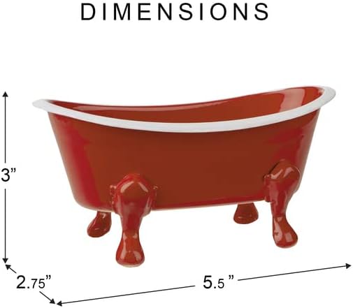 Miniatura 2 de Jabonera de metal con patas de garra de 5.5 pulgadas, esmalte rústico, minijabonera para decoración de bañera, colección de jabones (baya)