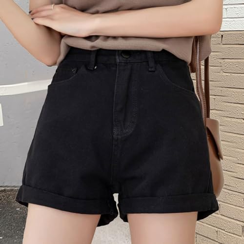 Womens Jean Shorts High Waisted Trendy Summer Wide Leg Stretchy Baggy Folded Hem Y2k Girls Denim Shorts Hot Shorts2