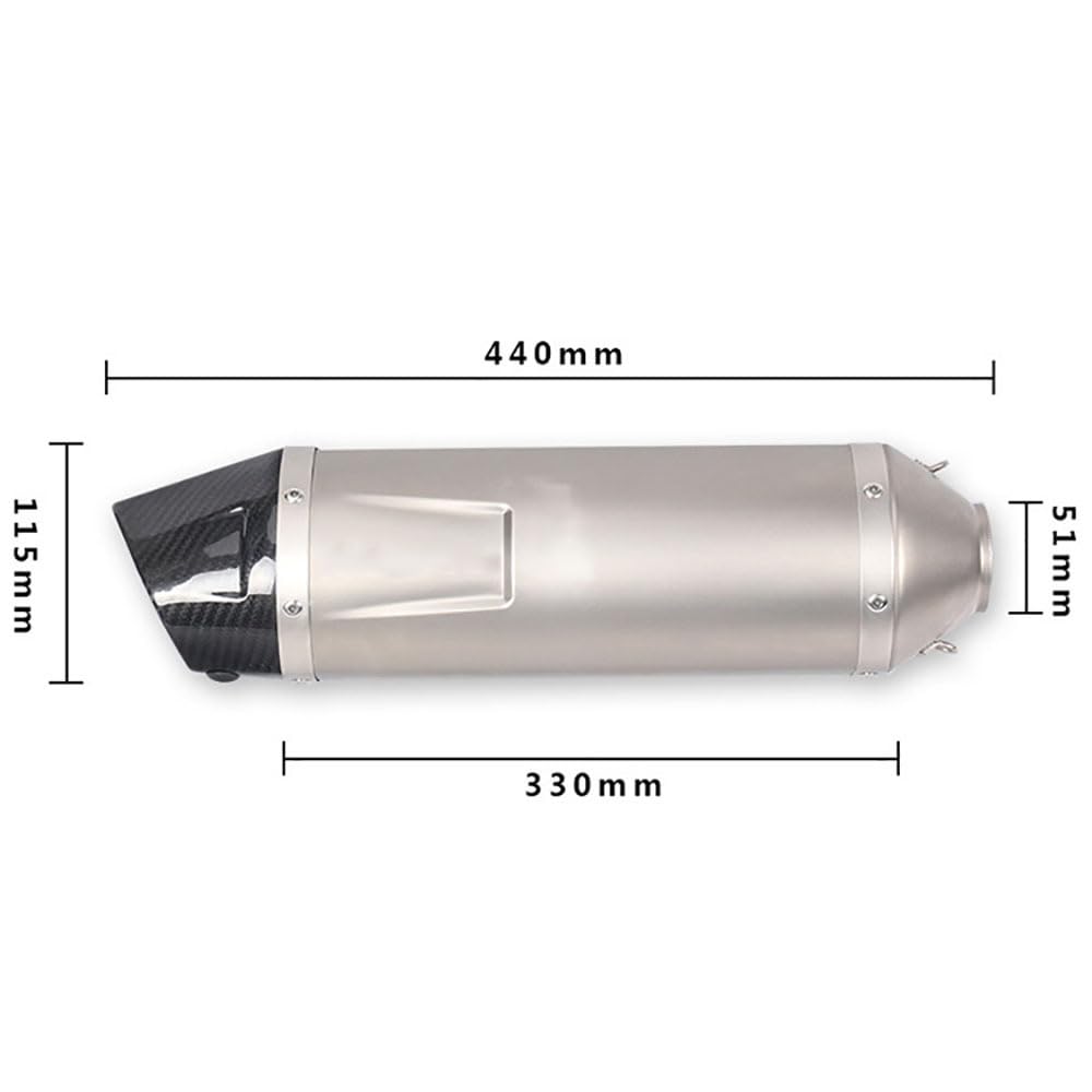 motocyklowy wydech Wydech Motocykla Uniwersalny Tłumik Z Włókna Cbon Do Z900 CBR500R KTM390 RC390 R6 R1(Type A with LV Laser)