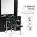 BarberPub Wall Mount Storage Station with Mirror Shampoo Bowl High-end Styling Beauty Salon Furniture Set 3145 (Black)