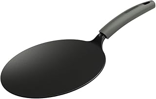 TRAMONTINA TITANEX 26cm Pre-Seasoned Cast Iron Concave Tawa Tawa for Roti, Phulka, Paratha Gas/Induction Compatible Cookware Non-Slip Grip Superior Heat Retention Life-Time Warranty