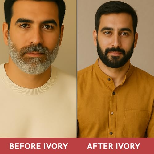 Image of Black Beard Color Shampoo (30ml + 30ml) - Get Instant Grey Coverage & Natural Black Beard & Mustache | Ammonia-Free, Plant-Based Shampoo - Free Gloves included