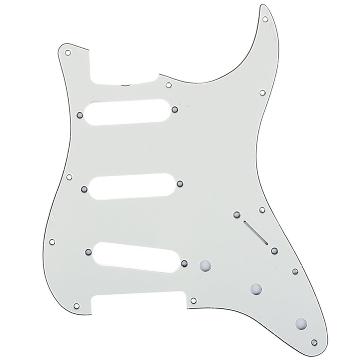 Musiclily Pro 11-Hole 60s 64 Vintage Style Strat SSS Pickguard for American Stratocaster Guitar 3Ply Parchment