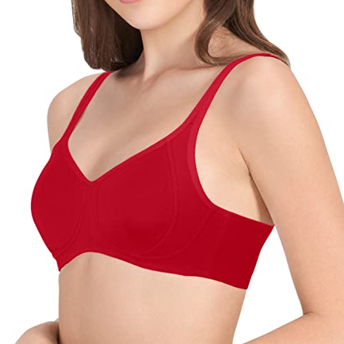 Image of Amante Women's Side Support Shaper Non-Padded Non-Wired Full Coverage Cotton Bra | Seamless Cups | Moisture-Wicking Fabric | High Support Everyday Bra