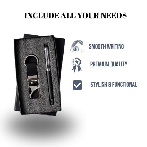 Image of 2 in 1Personalized Pen & Keychain With Name | Best for Birthday, Corporate, Teacher's Day, Boyfriend, and Event Gifting (Black)