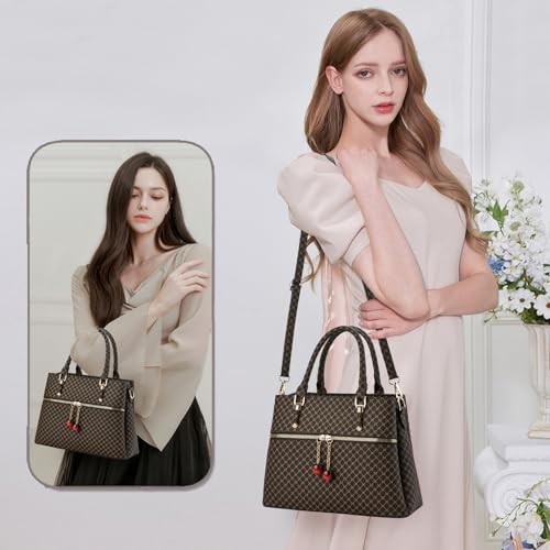 Bolso de mano dual-tone para mujer con 3 compartimentos y asa de hombro miniatura 2