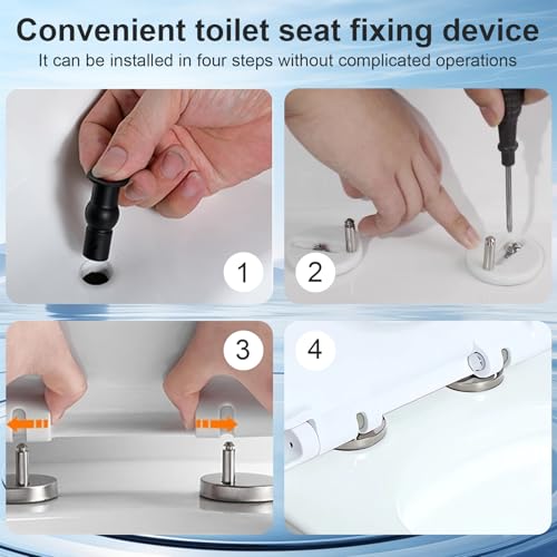 BOBOPACK 2 Stück WC Sitzscharnierbefestigung, Sitzscharnier aus Edelstahl, Klodeckel mit Absenkautomatik, WC Deckelverschraubung, mit Ersatz-Gummischraube und mutter für WC Sacklöcher