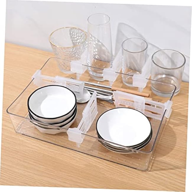 VALICLUD 12pcs Adjustable Refrigerator Drawer Dividers Expandable Fridge Shelf Organizers with Telescopic Lengthening Design for Kitchen Storage and Food Organization