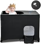 South to East Slumber Crib Blackout Cover, Portable Travel Crib Canopy Cover with Carry Bag, Breathable Sleeping Pod Shade for Playpen, Stretchy Netting Canopy Cover for Pack N Play Playard