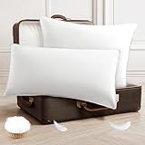 DEITAS Daunenkissen - 3-Kammer Design für optimalen Nackenstütz, weiche & atmungsaktive 100% Baumwollbezug, Bettkissen perfekt für Allergiker und Kinder(Weiß,40x80 cm (2 Stück))