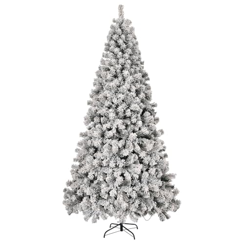 Outopee 8ft Snow Flocked Artificial Christmas Tree with 200LED Lights, Remote Control, 8 Lighting Modes, 1200 Branch Tips PVC Xmas Tree Indoor Christmas Holiday Decoration for Home, Office, Shop - Image 7