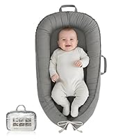 Baobrava Baby Lounger - Infant Lounger for Newborn 0-24 Months, Pure Cotton Breathable Baby Nest Lounger Cover, Newborn Essentials for Baby Boys & Girls, Portable Baby Lounger for Home and Travel