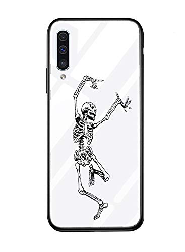Preisvergleich Produktbild Fantasyqi Handyhülle Kompatibel mit Galaxy A50 Hülle + Kostenlos Schutzfolie Ultradünn Hochwertigem Gehärtetem Glas Rückseite mit TPU Rahmen Stoßfest Schale Kratzfest