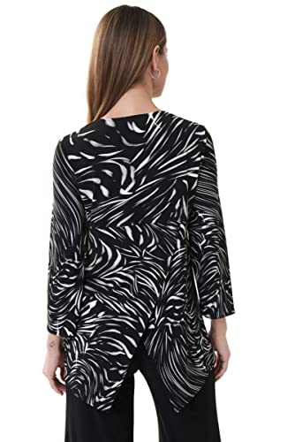 Joseph Ribkoff Black/Vanilla Tunic Top Style 223119 - Size 8 #TOP2