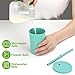 Mfacoy 4 Pack Wheat Straw Cups with Lid and Straws, 10 oz Unbreakable Kids Cup, Reusable Drinking Cups, Small Water Cup, Colourful Tumbler Cups for Kitchen, BPA Free, Dishwasher & Microwave Safe