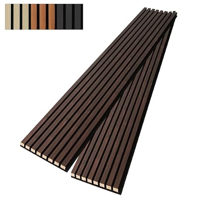 Art3dwallpanels Wood Slat Wall Panel, 108'' x 13'' Wood Panels for Wall 2 Pack 3D Soundproof Wall Panels, Large Acoustic Panels for Interior Ceiling and Wall Decor Noise Reduction,Walnut