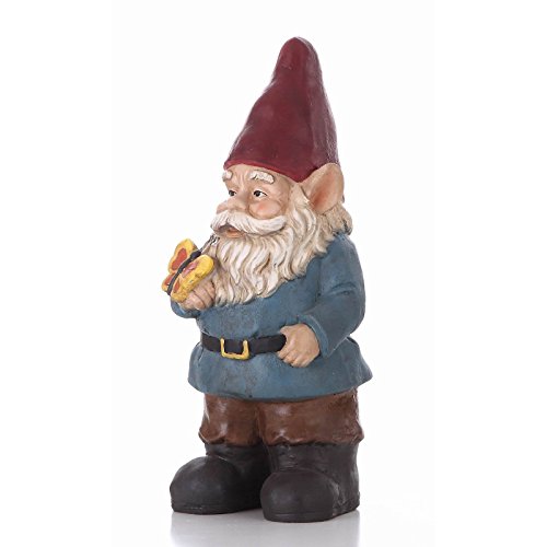 Hi-Line Gift Ltd Gnome Holding Butterfly Statue - Thumbnail 2