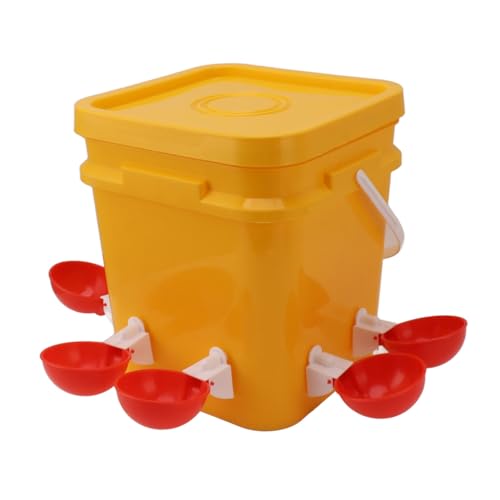 Abreuvoir Automatique Volaille, Distributeur d'eau 12L avec 8 Gobelets Plastique Robuste pour Poules, Canards, Oies, Solution Pratique Ferme et Poulailler