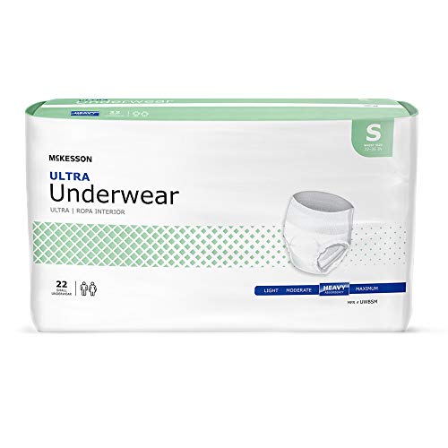 McKesson Ultra Adult Incontinence Underwear, [88 Count], Heavy Absorbency, Small, 22-36 in. Unisex Bladder Leak Protection, Pull-On Style with Tear-Away Sides, Postpartum and Incontinence Support